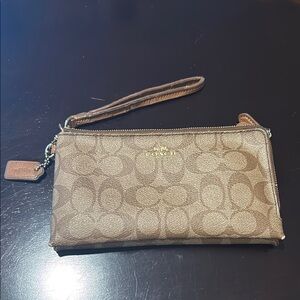 Coach Tan Signature Wristlet